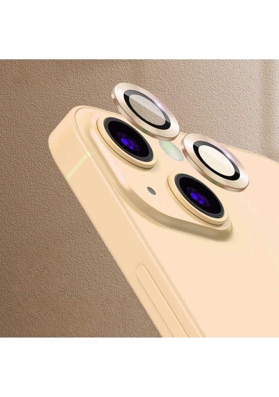 Apple Uyumlu iPhone 13 Zore Cl-04 Kamera Lens Koruyucu Gold