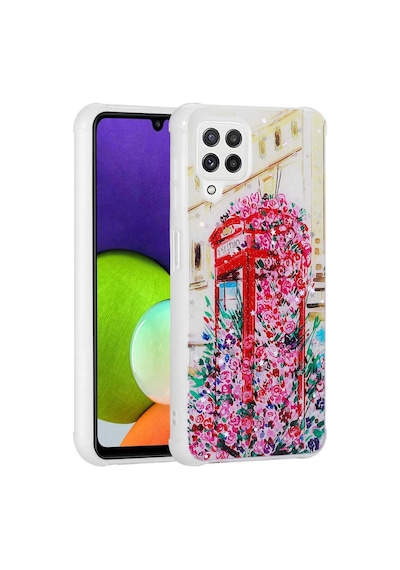 Zore Samsung Galaxy Uyumlu M32 Kılıf Simli Desenli Kamera Korumalı Parlak Omsy Popy Kapak - Kulübe