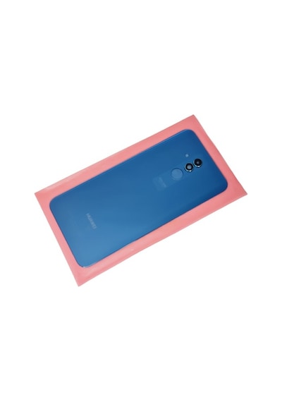 Tkgz - Mate 20 Lite Arka Pil Kapağı Cam Kamera Lensi Mavi
