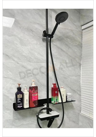 Buççin Online Mağaza Ss Delikli Banyo Raf Siyah X1 Adet 40x10cm Banyo Düzenleyici Banyo Raf Sabunluk Raf Düzenleyici Beya Çok Renkli