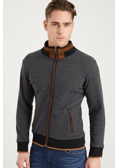 1021 Dewberry Erkek Sweatshırt-diagonal Antrasıt Diagonal Antrasıt