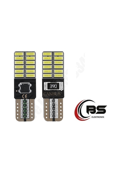 T10 Dipsiz Beyaz Led Ampul 24 Led Smd Canbus