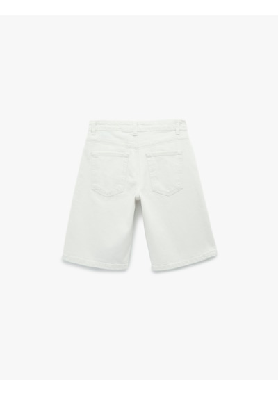 Koton Pamuklu Rahat Kalıp Düğmeli Cep Detaylı Denim Bermuda Jort Şort Kırık Beyaz 6sal40013mw Ekru Koton Pamuklu Rahat Kalıp Düğmeli Cep Detaylı Denim Bermuda Jort Şort Kırık Beyaz 6sal40013mw Ekru
