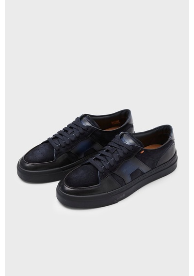 Santoni Süet Deri Sneaker Ayakkabı Erkek Ayakkabı Mbgt22221ocntgeuu60 Lacivert