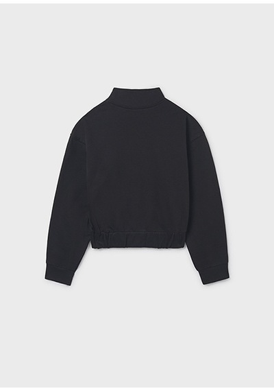 Mayoral Siyah Kız Çocuk Kabartmalı Sweatshirt 7424 Siyah