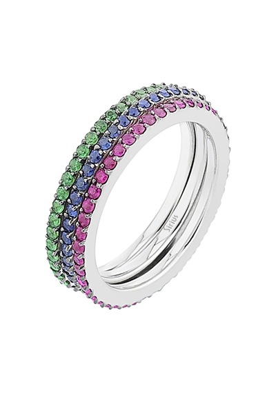 Sirius Yakut, Safir Ve Tsavorite Taşlı 3 Parçalı Tamtur 0815R0031