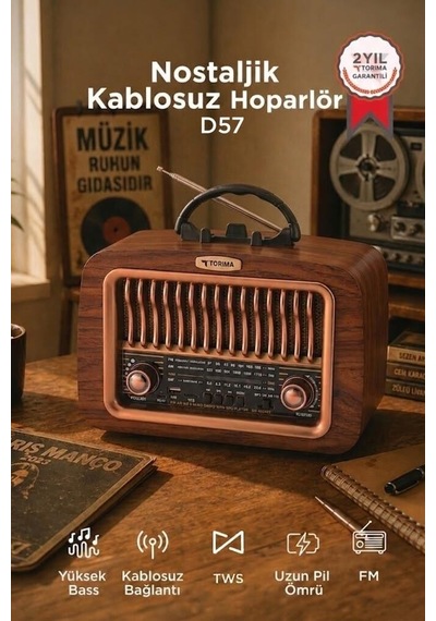 Özel Seri Bluetooth Hoparlör Nostaljik Radyo D57 Teknoloji Cihaz Eğlence