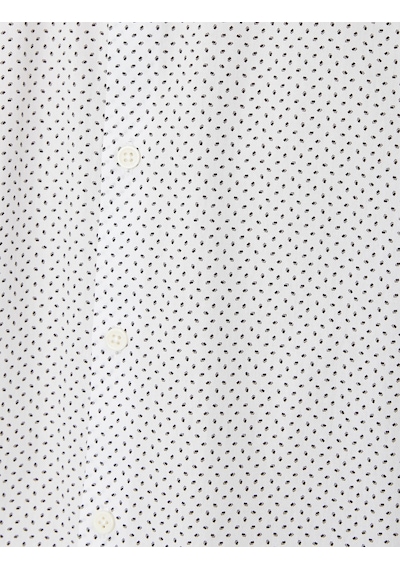 Koton Slim Fit Gömlek Yarım İtalyan Yaka Düğmeli Pamuklu Beyaz Desenli 4sam60082hw Beyaz