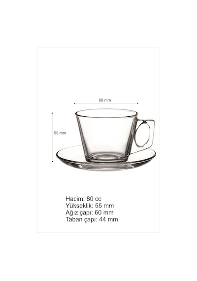 Paşabahçe Vela Espresso Kahve Fincanı Takımı 12 Parça 80 Cc.
