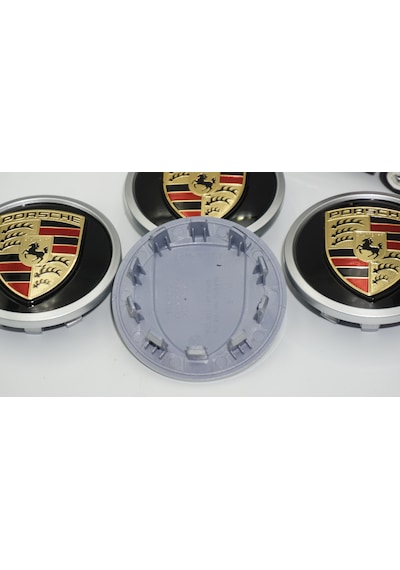 Dk Tuning Porsche Yeni Nesil Siyah Gri Jant Göbeği Kapak Seti 76m