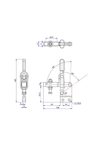 Goodhand Gh-12421 Geçişli Kelepçe 200 Kg Kapasiteli Kelepçe - M