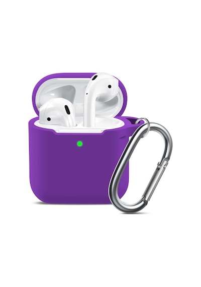 Fitcase Apple Uyumlu AirPods 1 Ve 2. Nesil Lansman Silikon Kılıf Mor