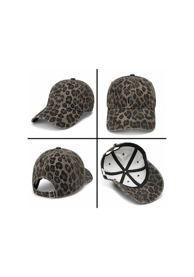 Valkyrie Leopar Desenli Unisex Şapka Ayarlanabilir Beyzbol Şapkası Günlük Spor Vintage Animal Print Kahverengi