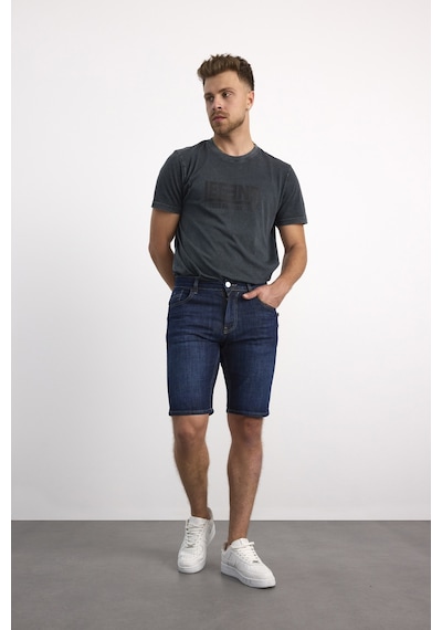 Vigoss 90336-73605 Erkek Comfort Mıd Waıst Denim Şort 90336-73605 Koyu Mavi - Siyah