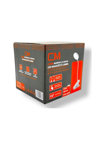 Cm 3 Işık Modlu Led Masa Lambası Mandallı, Usb Şarjlı, Taşınabilir Çok Renkli