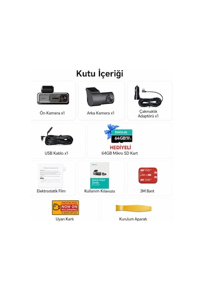 Botslab 360+ G980h Pro Ön Ve Arka Araç Kamerası Seti