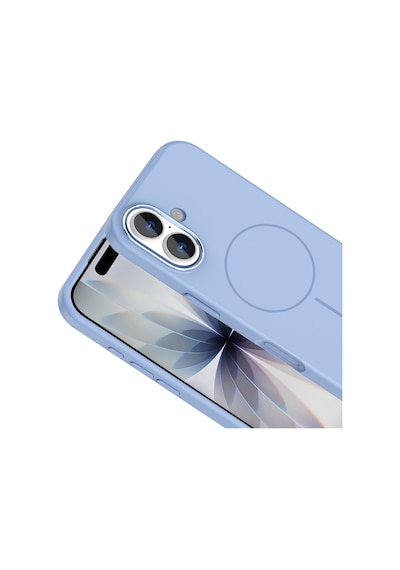Apple Uyumlu iPhone 17 Kılıf M-safe Şarj Özellikli Metal Kamera Çerçeveli Zore Edi Silikon Kapak - Mor Mor