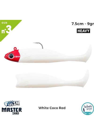 Fiiish Master Shad Ms75/3 Ms4507 Combo Heavy 7.5cm 9gr White Coco Red
