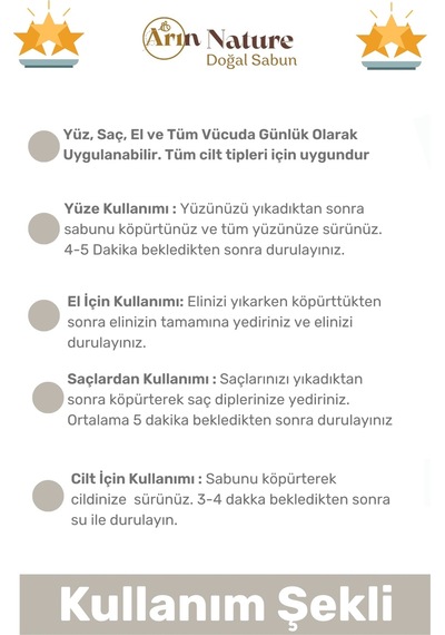 Sabun %100 Doğal Güzel Kokulu El Yüz Saç Cilt Vücut Orijinal Çörek Otlu Sabunu 120g - 5 Adet Karışık