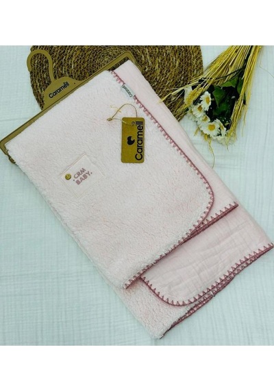 Caramell Müslin Ve Welsoft Bebek Battaniyesi Pembe