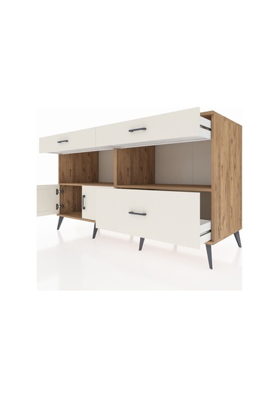Kronos Konsol 2 Raflı 3 Çekmeceli 2 Kapaklı 176x59x99 Çam-aytaşı Çam-aytaşı