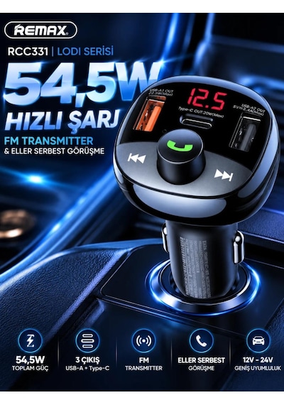Lodi Serisi 54,5w Pd+qc 2 Usb-a / 1 Usb-c Araç Şar