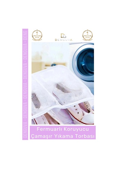 Özel Üretim Premium Koruyucu Fermuarlı Leke Çıkartıcı Ayakkabı Çamaşır Yıkama Torbası Filesi - 2 Ade Çok Renkli
