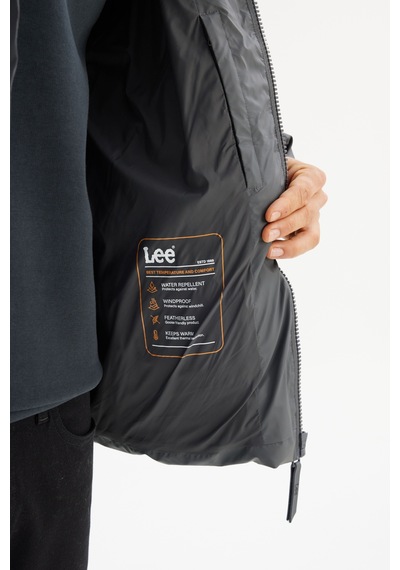 Lee Regular Fit Kapüşonlu Cepli Erkek Şişme Mont L2520263035 Gri