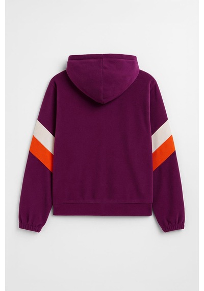 Markapia Kadın Fermuarlı Kapüşonlu Cepli Polar Sweatshirt Mor