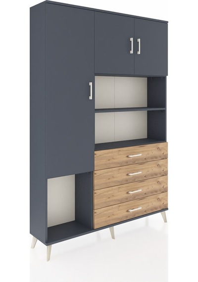 Arges Dolap 7 Raflı 4 Çekmeceli 3 Kapaklı 132x30x195 Antrasit-antrasit/çam Antrasıt/atlas Çam Arges Dolap 7 Raflı 4 Çekmeceli 3 Kapaklı 132x30x195 Antrasit-antrasit/çam Antrasıt/atlas Çam