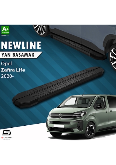 S-dizayn Opel Zafira Life Kısa Şase Newline Siyah Yan Basamak 213 Cm 2020 Üzeri A+ Kalite