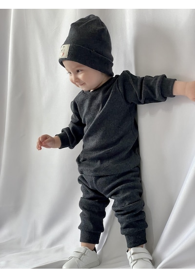 MiaBaby Bereli Üçlü Takım 001 Antrasit