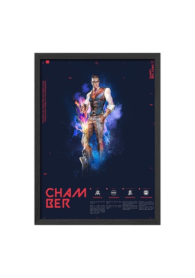 Valorant Chamber Siyah Ahşap Çerçeveli Poster, Dekoratif Oyun Duvar Tablosu