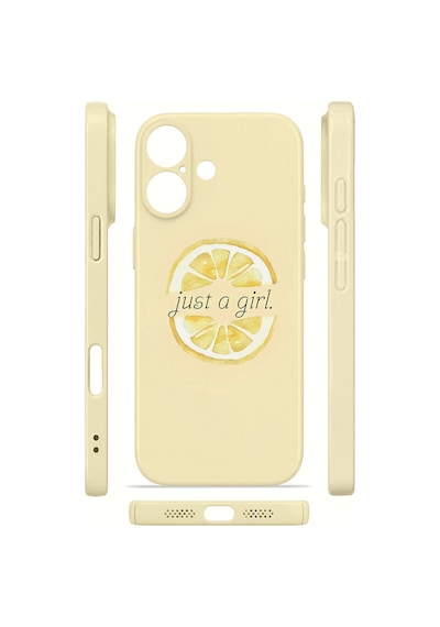 Apple iPhone Uyumlu 17 Vorian İnce Kamera Korumalı Mika Kılıf Just A Girl Lemon Just A Girl Lemon Mika