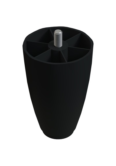 Cateksss 10 Cm 5/16 İnç Siyah Plastik Mobilya Yükseltici Koltuk Kanepe Armut Ayağı Ayakları - 15 Li Paket