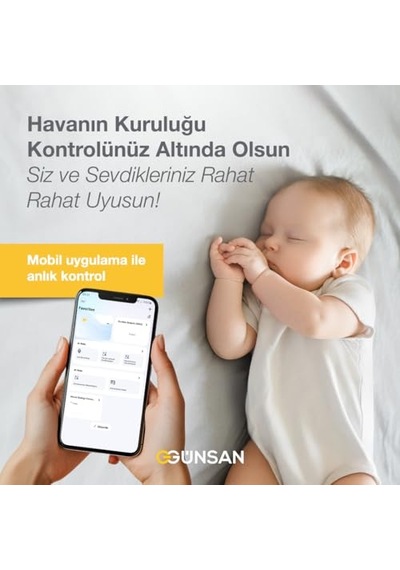 Günsan Akıllı Wifi Sıcaklık &amp Nem Sensörü Tuya &amp Smart Life Uyumlu