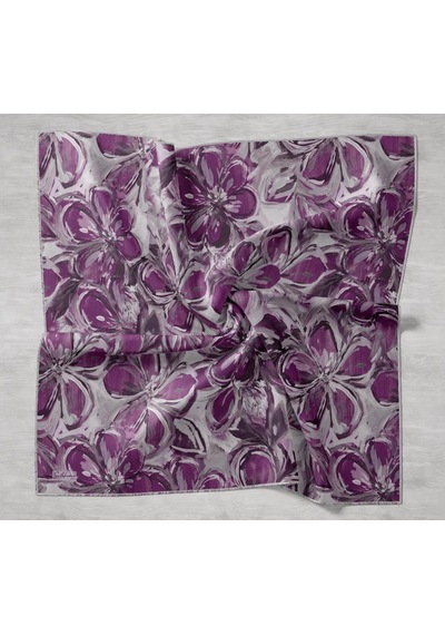 Silk Home Tivil Saf İpek 11501 - 16 Mor Çiçek Desen