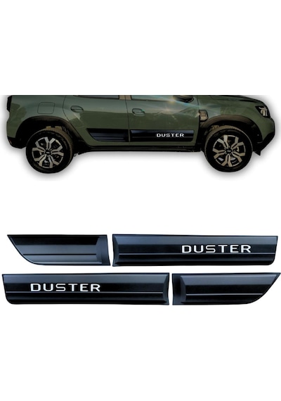 Dacia Duster Beyaz Yazılı Premium Kapı Koruma Seti 2018 Ve Üstü