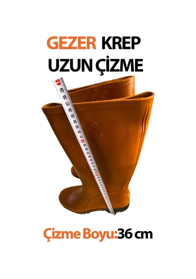 Gezer Krep Uzun Çizme Kahverengi Tabanlı