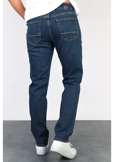 Erkek Okyanus Mavisi Regular Fit Boru Paça Esnek Likralı Denim Jeans Kot Pantolon HLTHE001976 Mavi