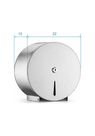 Aqua Bagno Basic Jumbo Tuvalet Kağıtlığı Paslanmaz Çelik Mat Krom Kilitli Dispenser