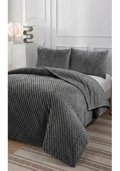 Soft Arya Çift Kişilik Yatak Örtüsü 260x240 Antrasit
