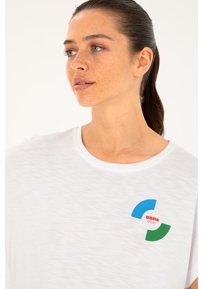U.S. Polo Assn. Kadın Beyaz Bisiklet Yaka Tişört 50284353-VR013