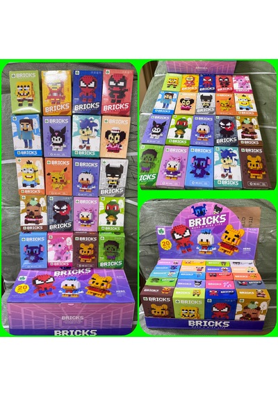 Bricks 20 Li Set Kutulu Mini Yapı Blokları 3d Karakter Figürleri Oyuncak Seti Yapboz Puzzle Karışık Model