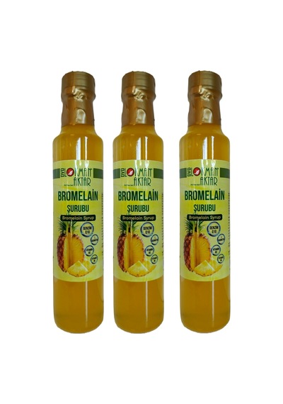 Bromelain Şurubu, Katkısız, Doğal, 250ml 3 Adet, Dvd Lokman Aktar