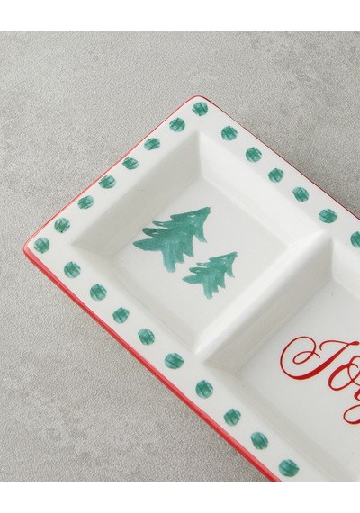 English Home Joy Dolomite Sunumluk 25x10 Cm Beyaz - Kırmızı Beyaz - Kırmızı