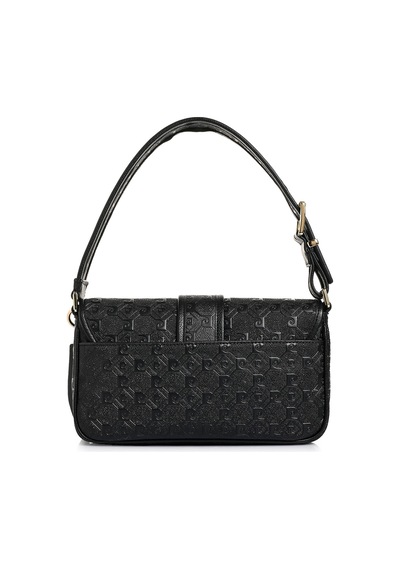 Pierre Cardin 05pc26y010121 Suni Deri Desenli Tokalı Kadın Omuz Çantası Siyah