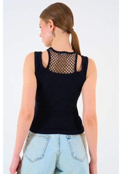 Etiler Collection İçi Dantelli Kaşkorse Atlet - Siyah si?yah Etiler Collection İçi Dantelli Kaşkorse Atlet - Siyah si?yah
