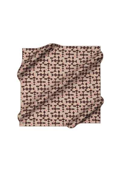 Aker Kahverengi 90x90 İpek Krep Saten Eşarp