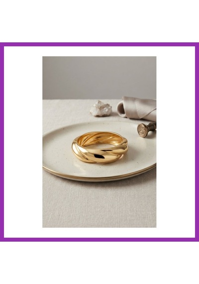 Bezos Gold Renk Pirinç Sarmal Model Vintage Kalın Kelepçe Bilezik Bty